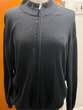 Christian Berg Men's Navy Full Zip Cardigan Sweater Jacket. Size L. Pre Owned VG